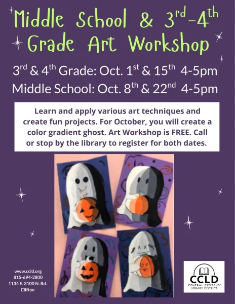 Middle School & 3rd & 4th Grade Art Workshop