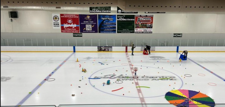 Indoor ice rink setup for family friendly fun at Ice Valley in Kankakee.