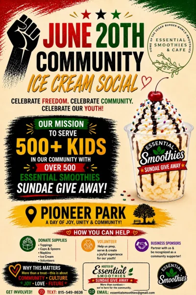 Essential Smoothies Community Ice Cream Social