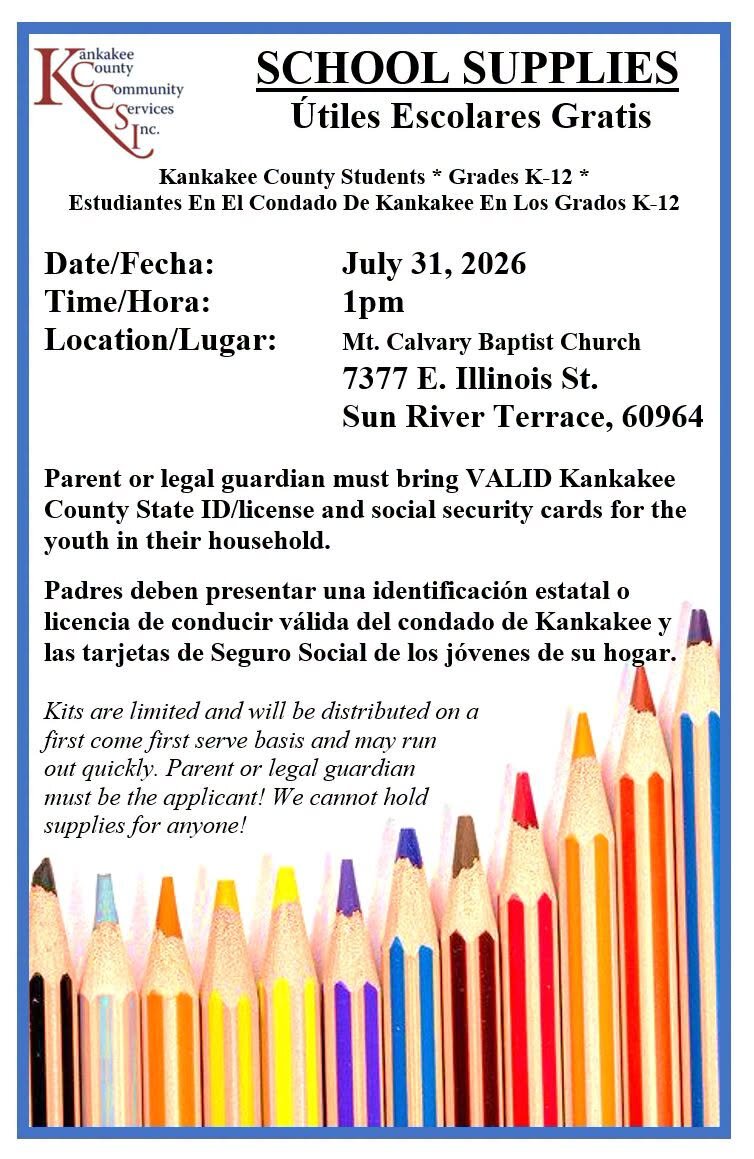School Supply Giveaway @ Mt. Calvary Baptist Church